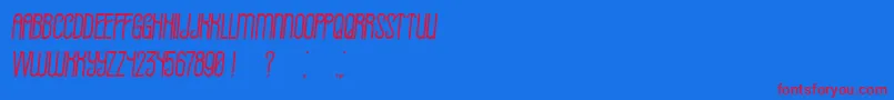 Already BookItalic Font – Red Fonts on Blue Background