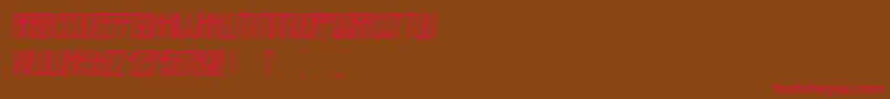 Fonte Already BookItalic – fontes vermelhas em um fundo marrom