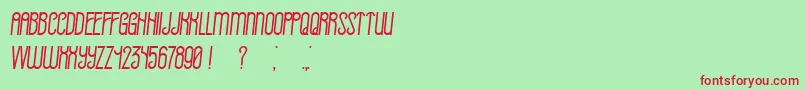 Already BookItalic Font – Red Fonts on Green Background