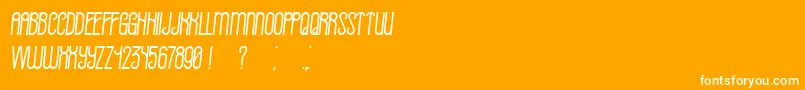 Already BookItalic-Schriftart – Weiße Schriften auf orangefarbenem Hintergrund