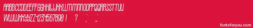 Already BookItalic-Schriftart – Weiße Schriften auf rotem Hintergrund