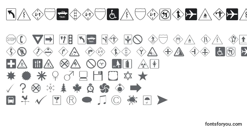 Czcionka DingdongSignsOTheTimes – alfabet, cyfry, specjalne znaki