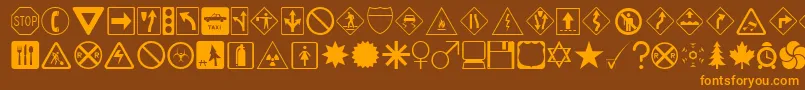 Police DingdongSignsOTheTimes – polices orange sur fond brun
