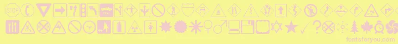 DingdongSignsOTheTimes Font – Pink Fonts on Yellow Background