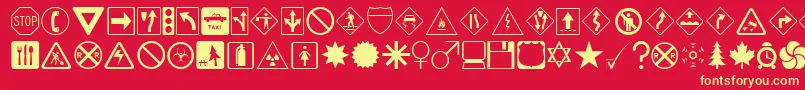 DingdongSignsOTheTimes Font – Yellow Fonts on Red Background