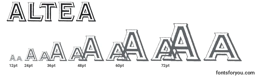Размеры шрифта ALTEA (119283)