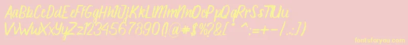 Aluna Font – Yellow Fonts on Pink Background