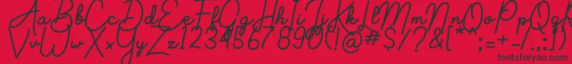 Aluria Font – Black Fonts on Red Background