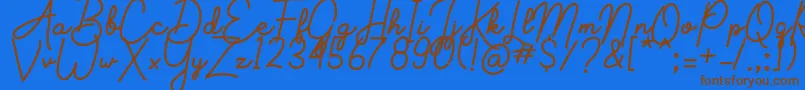 Aluria Font – Brown Fonts on Blue Background