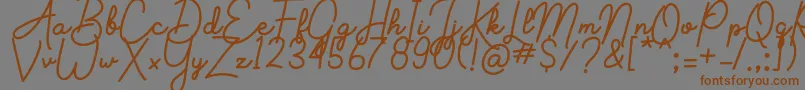 Weitere Informationen zur Aluria-Schriftart Aluria-Schriftart – Braune Schriften auf grauem Hintergrund