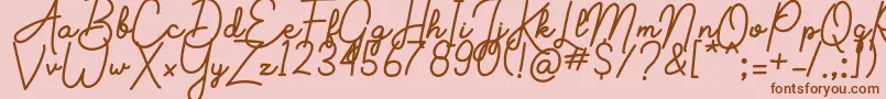 Aluria Font – Brown Fonts on Pink Background