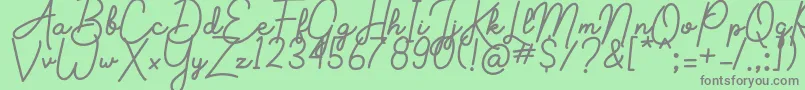 Weitere Informationen zur Aluria-Schriftart Aluria-Schriftart – Graue Schriften auf grünem Hintergrund