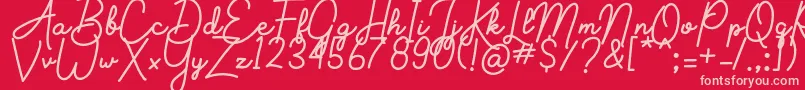 Aluria Font – Pink Fonts on Red Background