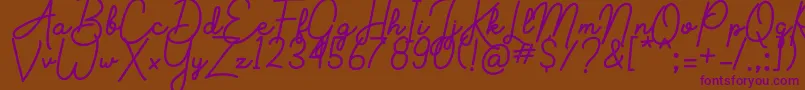 Aluria Font – Purple Fonts on Brown Background