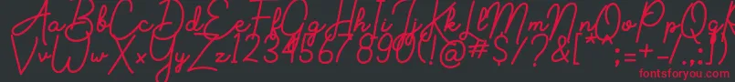 Aluria-Schriftart – Rote Schriften auf schwarzem Hintergrund