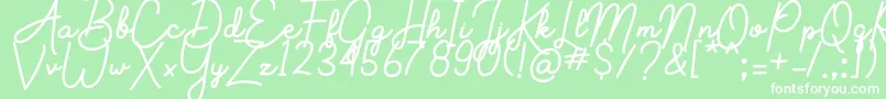 Aluria Font – White Fonts on Green Background