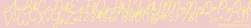 Aluria Font – Yellow Fonts on Pink Background