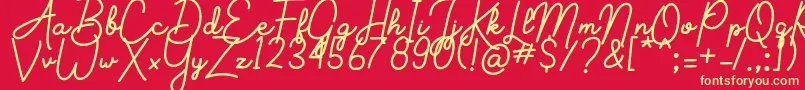 Aluria Font – Yellow Fonts on Red Background