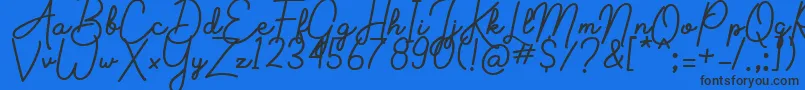 Aluria Font – Black Fonts on Blue Background