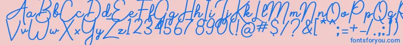 Aluria Font – Blue Fonts on Pink Background