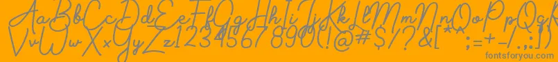 Aluria-Schriftart – Graue Schriften auf orangefarbenem Hintergrund