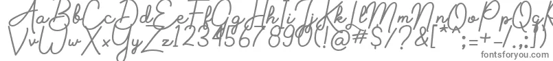 Aluria-fontti – harmaat kirjasimet valkoisella taustalla