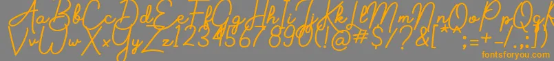 Aluria-Schriftart – Orangefarbene Schriften auf grauem Hintergrund