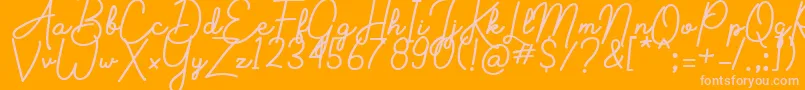 Aluria Font – Pink Fonts on Orange Background