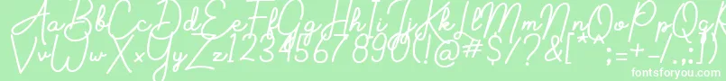 Aluria Font – White Fonts on Green Background