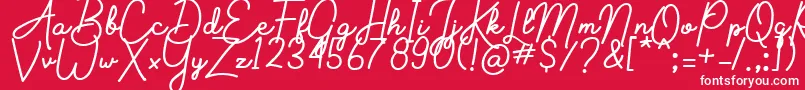 Aluria Font – White Fonts on Red Background