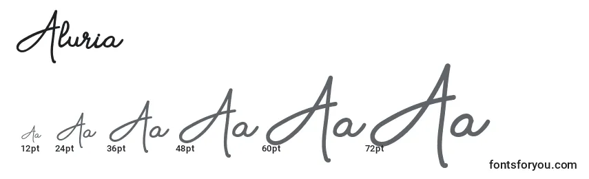 Размеры шрифта Aluria (119286)