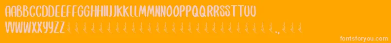 Alusans-Schriftart – Rosa Schriften auf orangefarbenem Hintergrund