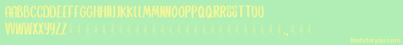 Alusans Font – Yellow Fonts on Green Background