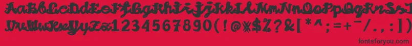フォントAlushpishan – 赤い背景に黒い文字