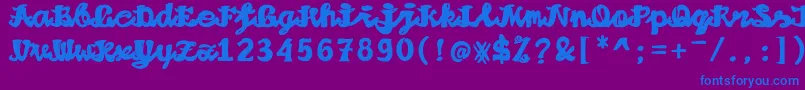 フォントAlushpishan – 紫色の背景に青い文字