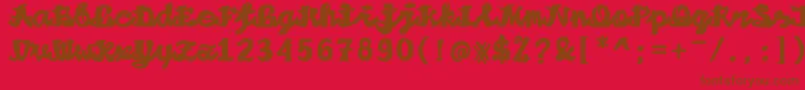 Alushpishan-fontti – ruskeat fontit punaisella taustalla