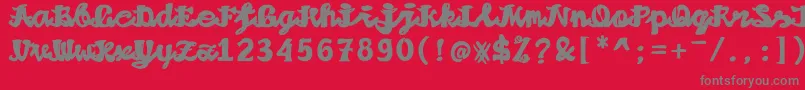 Alushpishan-Schriftart – Graue Schriften auf rotem Hintergrund