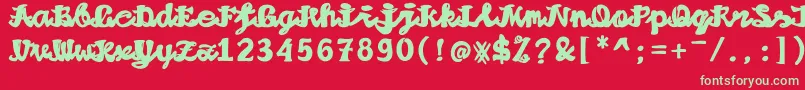 Alushpishan Font – Green Fonts on Red Background