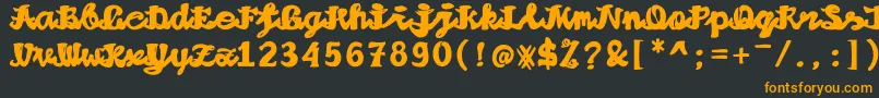 フォントAlushpishan – 黒い背景にオレンジの文字