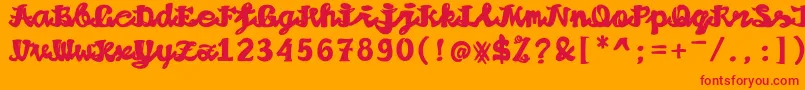 Alushpishan Font – Red Fonts on Orange Background