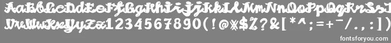 フォントAlushpishan – 灰色の背景に白い文字