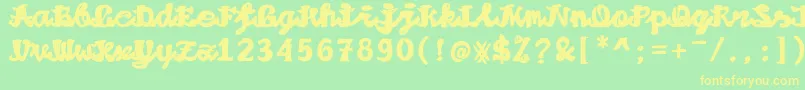 Alushpishan Font – Yellow Fonts on Green Background