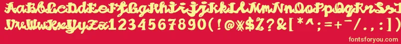Alushpishan Font – Yellow Fonts on Red Background