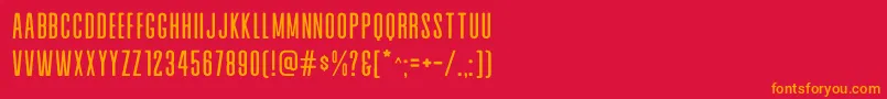 Alvaro Condensed Font – Orange Fonts on Red Background