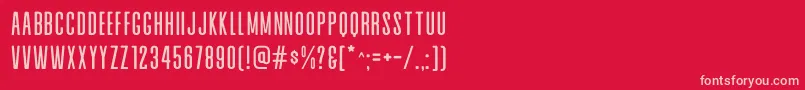 Alvaro Condensed Font – Pink Fonts on Red Background