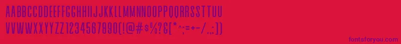 フォントAlvaro Condensed – 赤い背景に紫のフォント