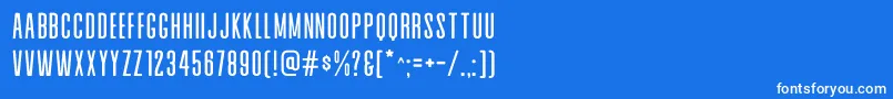フォントAlvaro Condensed – 青い背景に白い文字
