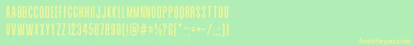 Alvaro Condensed Font – Yellow Fonts on Green Background
