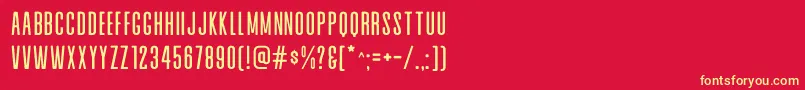 Alvaro Condensed Font – Yellow Fonts on Red Background