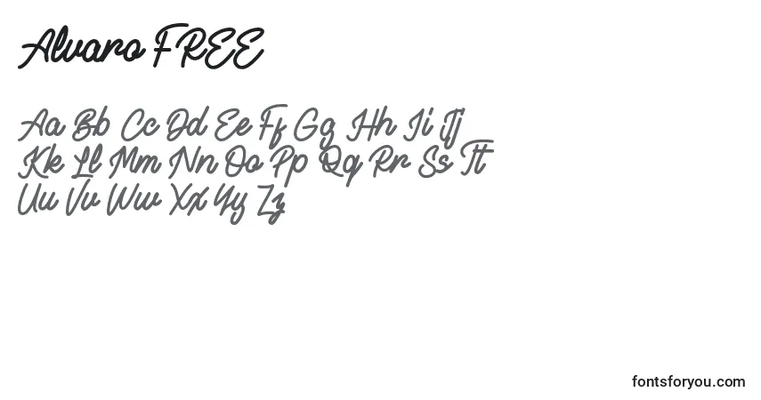 Alvaro FREE-fontti – aakkoset, numerot, erikoismerkit